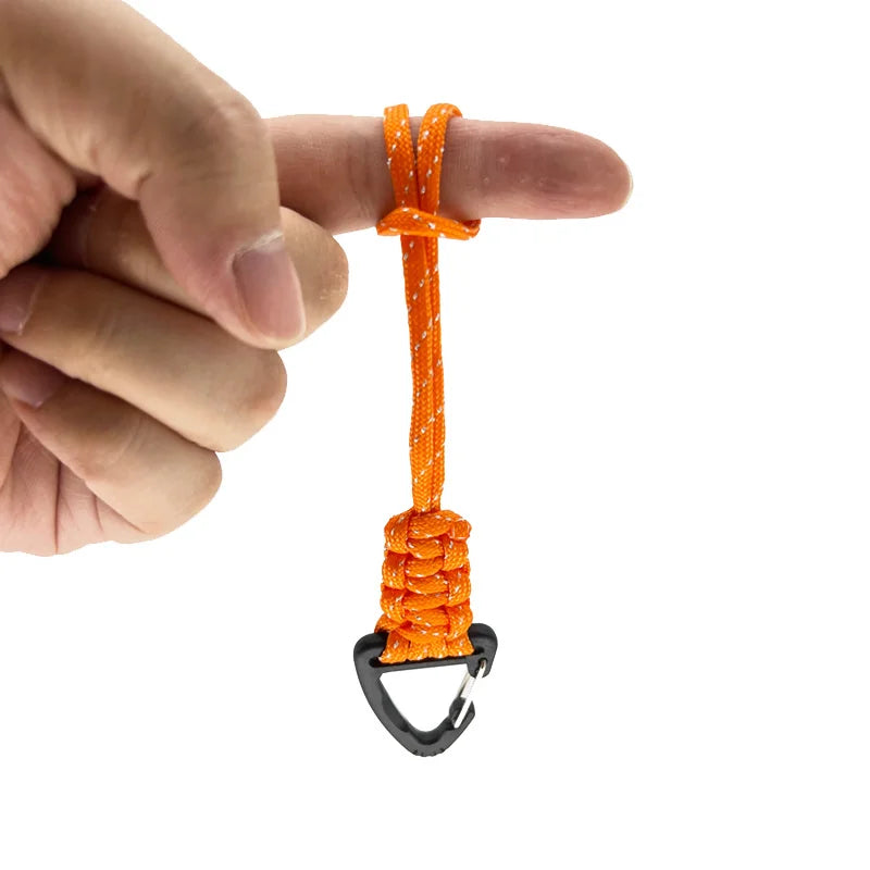11MM 18MM 20MM Outdoor High Quality Fashion Style Plastic Paracord Keychain Triangle Aluminum Carabiner Clips Custom Length