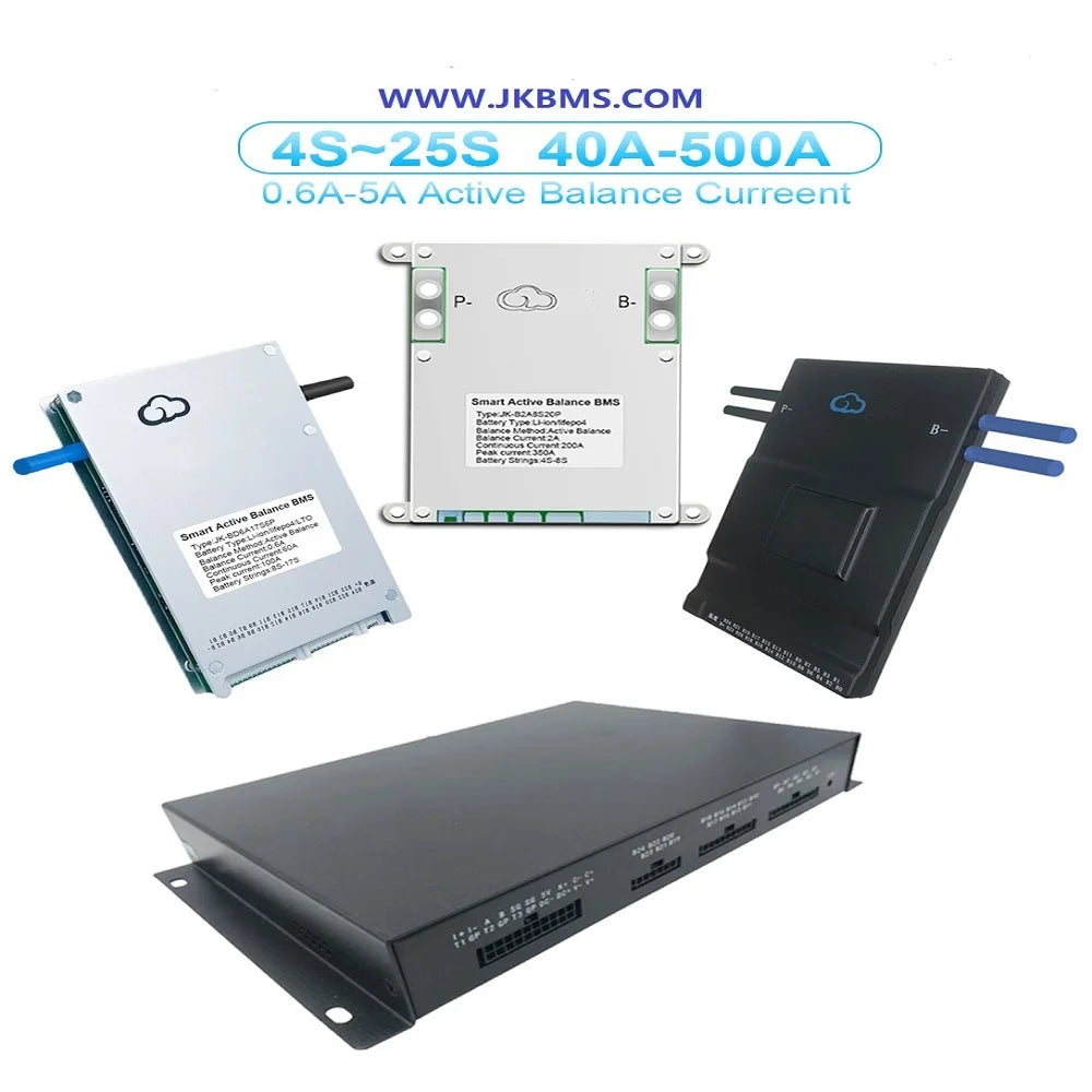JKBMS Factory Direct Active BMS Solar Inverter Batteries JK-B1A8S10P JK-B1A8S20P LIFEPO4 NMC for Solar Energy Systems