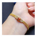 Wholesale 925 Sterling Silver Natural Garnet Gemstone Beads Bracelet New Design Fashionable Gold-Plated for Women Weddings Gifts
