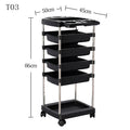 Low Price Spa Cart Beauty Salon Trolley Cart Black Hair Salon Plastic Trolley for Hair Salon