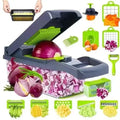 Top Seller Kitchen 12 in 1 Multifunctional Food Dicer Mandoline Vegetable Slicer Onion Cutter