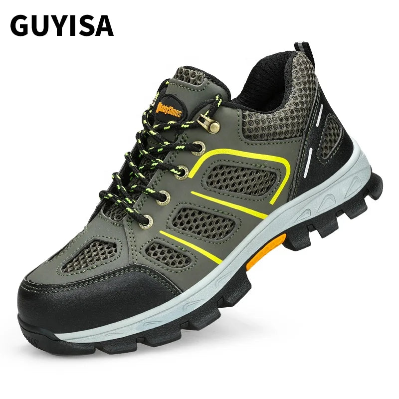 GUYISA  New Unisex Steel Toe Safety Shoes for Outdoor Hiking All Season European Standard