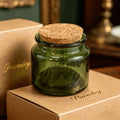 Empty Heat-Resistant Glass Candle Vessel Container 8oz 200ml Amber Green Clear Candle Cup Jars With Cork Lid for Christmas Decor