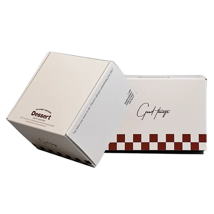 Unique Custom Logo Square Dessert Pastry Small Cake Packaging Box With Flip Cover