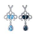 Factory Wholesale 925 Sterling Silver Pendant for Women Rhodium Plated Pear Cut Natural Topaz Fine Charm Pendants for Gifts