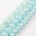 Natural Blue Cracked Quartz Crystal Stone Beads 6mm/8mm/10mm round Beads for Bracelet & Necklace Making MegaBDM