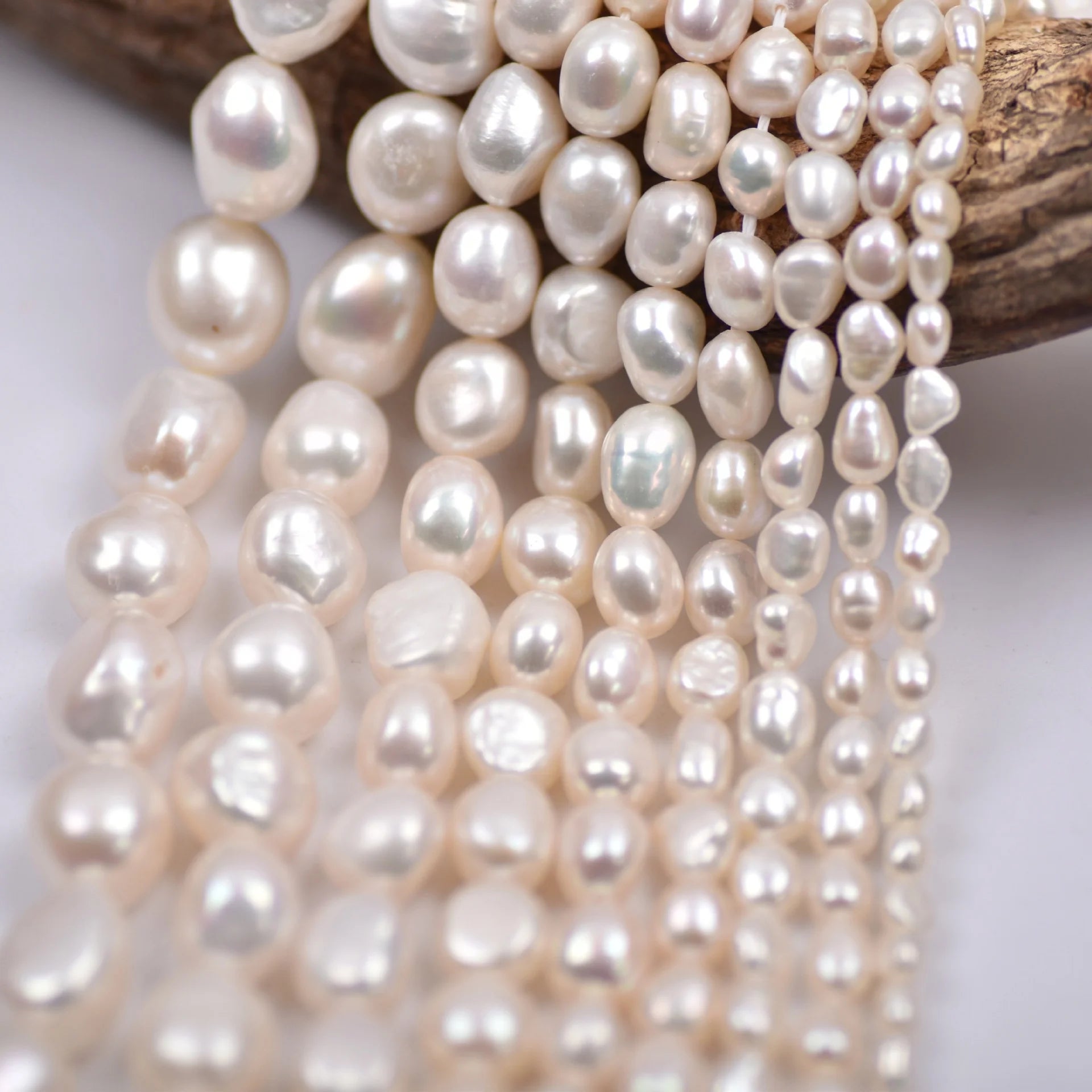 Hot Sales Large Various Size Irregular Baroque Natural Freshwater Strand Pearls for Jewelry Making