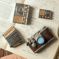 Nostalgic Retro Handmade Resin Ornaments Crafts Home Decoration Phonograph Mini Photography Props Camera with Wooden Box