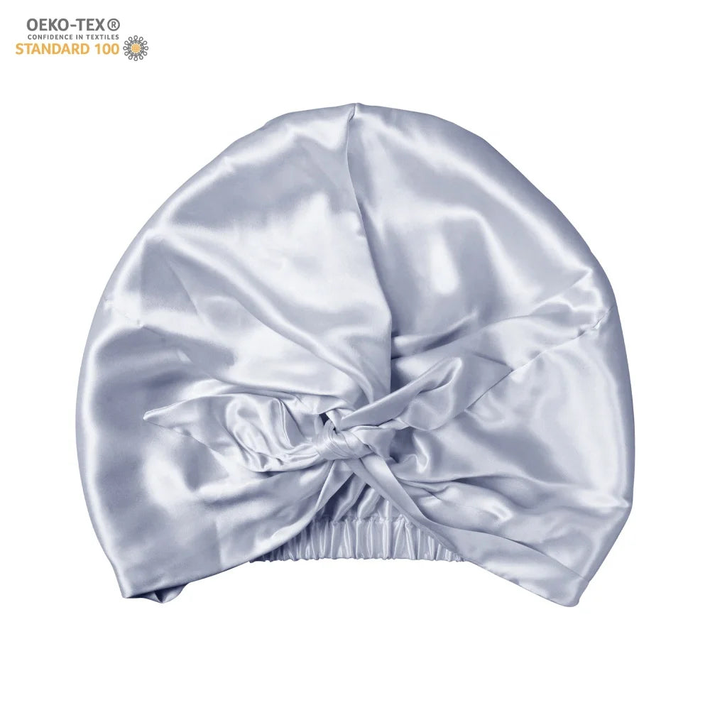 Low MOQ 100% Mulberry Silk Turban with Custom logo for Women Wholesale