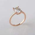 HQ GEMS  2 Carat Enlongate Cushion Cut D VS1 LAB Diamond 14k Rose Gold Engagement Ring for Women