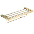 Hardware Pendant 304 Stainless Steel Brushed Gold Double Towel Rack with Heater Wall-Mounted Modern Design for Hotel Use