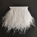 15-18cm Dyed Ostrich Feather Fringe Trim Long for Wedding Dress