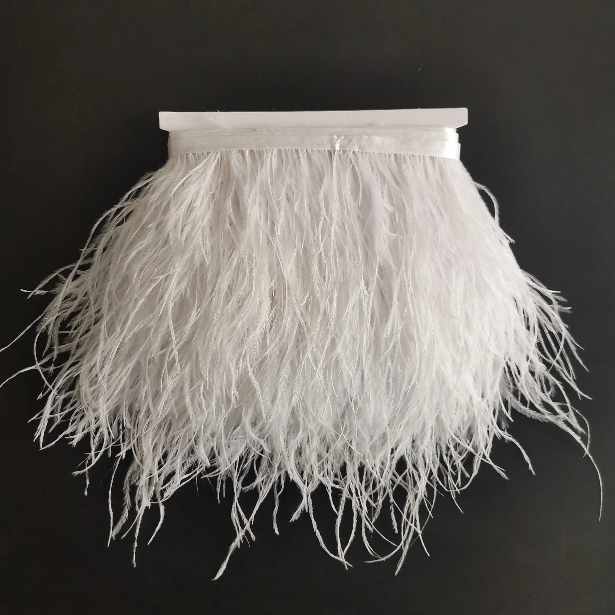 15-18cm Dyed Ostrich Feather Fringe Trim Long for Wedding Dress