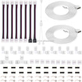 93Pcs 4Pin 10mm Connector Terminal Quick Splice L T I Shaped for RGB 5050 LED Strip Light Wire Connector Adapter Accessories Kit