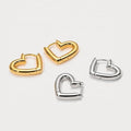 High-quality Minimalist Style Personality Design Metal Love Brass 18k Gold Plated All-match Heart Earrings