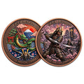 1oz 999 Fine Copper Bushido Samurai Dragon Dual Sided Embossed Commemorative Coin Mount Fuji Sakura Metal Crafts Souvenir MegaBDM