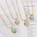 French Vintage INS Style Oval Opal Pendant Necklace Simple Trend Non Tarnish Titanium Steel Necklace Opal Jewelry