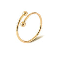 Stainless Steel Adjustable Double Bead Platinum Gold Open RingsWomen Minimalist Trendy Personality Ring for Anniversaries
