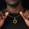 18K Gold Plated Hollow Six Pointed Megan Star of David Pendant Necklaces Jewish Israel Jewelry for Women Men Hip Hop