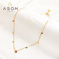 Ason Minimalist Necklace Pendant Stainless Steel Jewelry with Zircon for Ladies and Girls