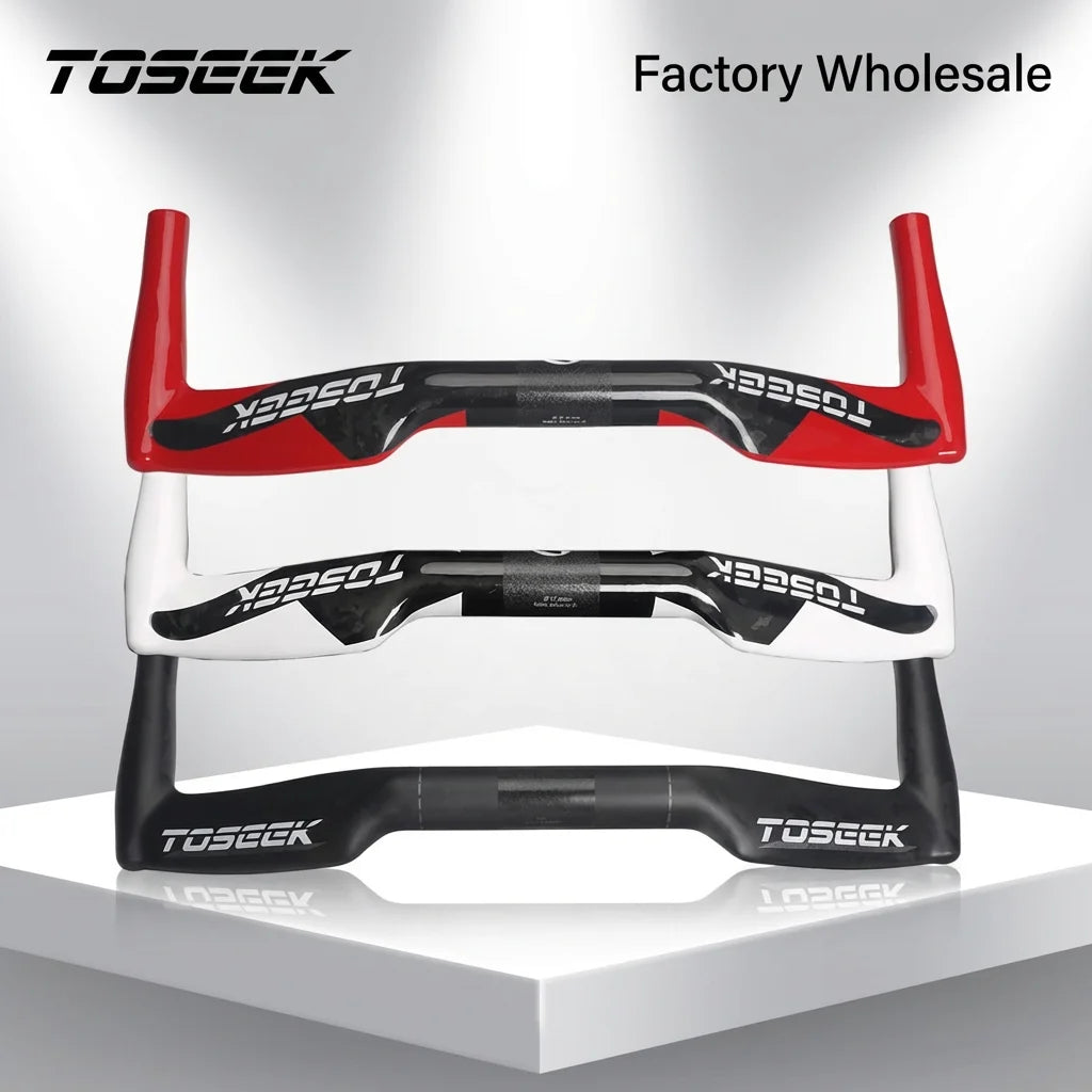 Integrated Carbon Triathlon Time Trial TT Bullhorn Aerobars Handlebar for Road Bicycles 31.1-32.5mm Clamp Diameter 400-440mm