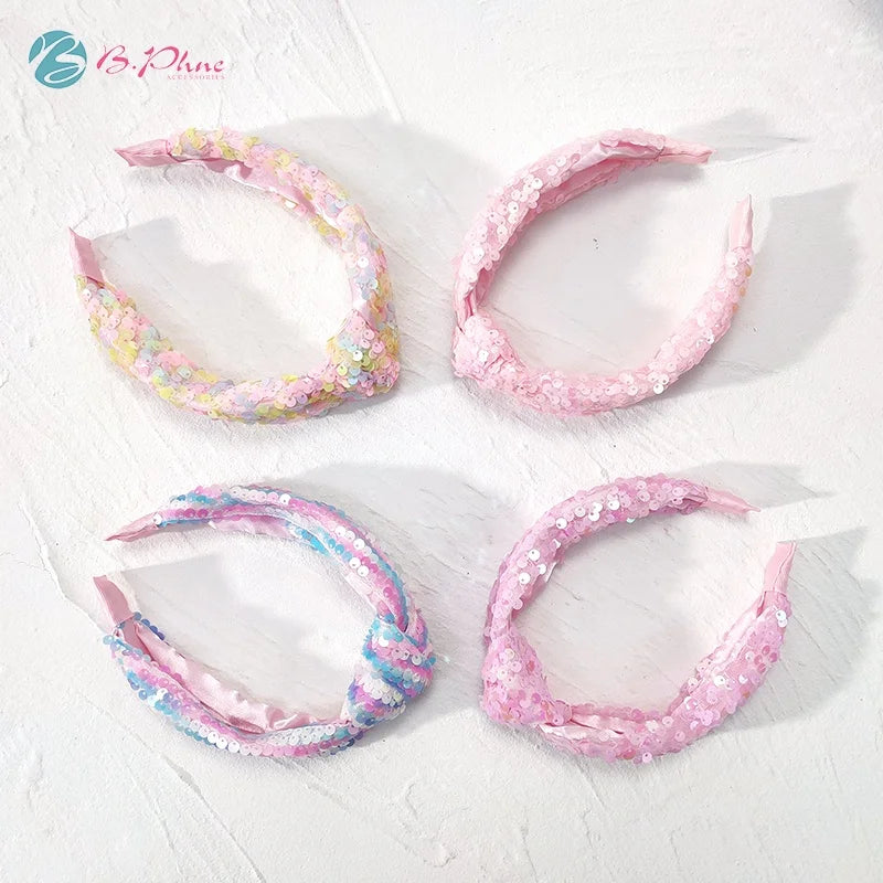 Warm Winter Hair Band Women Girls Hair Accessories 2022 Best Selling Bling Sequin Hair Decoration Hairband