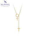 XUPING A00791352 New Style Religious Cross Design Women Fashion 14k Gold Color Elegant Stainless Steel Jewelry Necklace