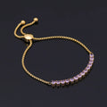 Trendy Tennis Bracelet Adjustable Stainless Steel With 4mm Dainty Diamond Cubic Zirconia Bracelet Non Tarnish Jewelry