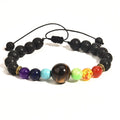 Chakra Bracelet Luxury Hand Woven Wax Cord Yoga Beaded Wristband Aromatherapy Essential Oil Diffuser Hand lava Beads Bracelet gift