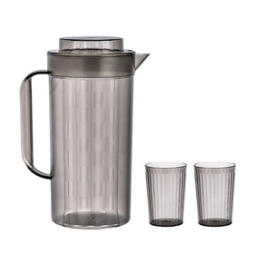 Hot Selling 2L PS Plastic Jug with Lid Cold Water Pitcher with 2 Plastic Cups for Parties Quality Plastic Drinkware