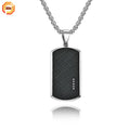 Square Shape Five Diamonds Setting Irregular Plaid Patterns With 45cm Box Chains Stainless Steel Pendant Necklace