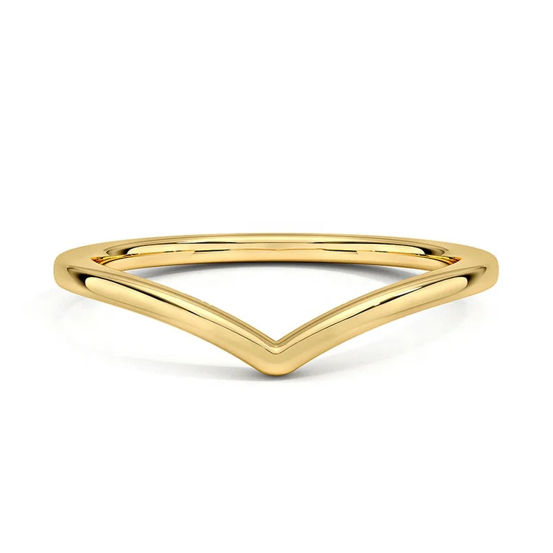 Milskye High Quality Silver 925 Stacked Curved Chevron Shape V Ring Engagement Wedding