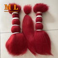 2026 Washed Clean Hair Bundles Yak Tail Hair in Dyed Red Color 16''
