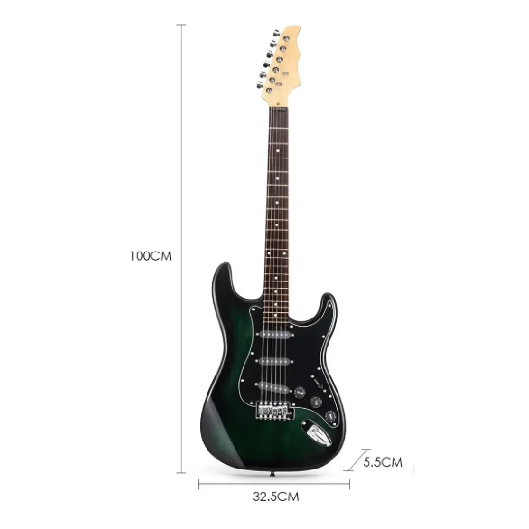 Huasheng 39 Inch Full Size Beginner's Electric Guitar Kit Basswood Body Maple Neck Rosewood Fingerboard 6 Steel Strings
