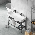43 Inch Luxury Modern Farmhouse Lavabo Hand Washing Double Tap Hole Floor Mounted Vanity Washbasins