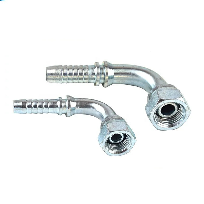 Carbon Steel H-Type Hydraulic Crimp Fitting H-Type 24 Degree Cone 90Â° Elbow Swaged Fitting for Oil Rubber Hose