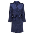 Custom Silk Satin Kimono Embroidered Polyester Pajamas  Bride Bridesmaid Blue Satin Robe