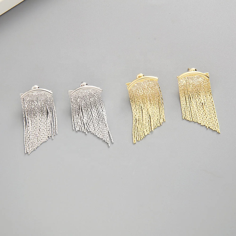 High Quality Women's Hip Hop Tassel Earrings Gold Plated Multi-Layer Fashion Jewelry for Trendy Style for Wedding or Gift