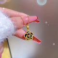 Black Flower Necklace Steel Crystal Plated 18K Gold Camellia Necklace Collar De Flores