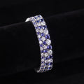 Abiding Customization 3mm 4mm 5mm 6.5IN 7IN 7.5IN 925 Silver Bracelets Lab Grown Sapphire & Moissanite Diamond Tennis Bracelet