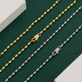 Personality Pure Metal Men's Rice Bead Chain 18K Gold Plated Stainless Steel Necklace Jewelry