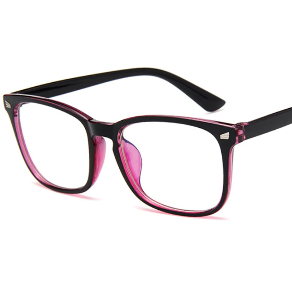 Korean Style Custom Logo Eyewear Rice Nail Square Frame Eyeglasses Fashion Ladies Blue Light Blocking Optical Glasses Frames