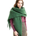 Winter Solid Color Big Tassel Cashmere Feel Acrylic Scarf European Plain Cashmere Kashmiri Scarves Oversized Blanket Shawls Mens