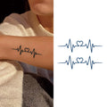Custom Small Hand Temporary Herbal Juice Tattoo Sticker Waterproof Heartbeat and Flower Logo Design