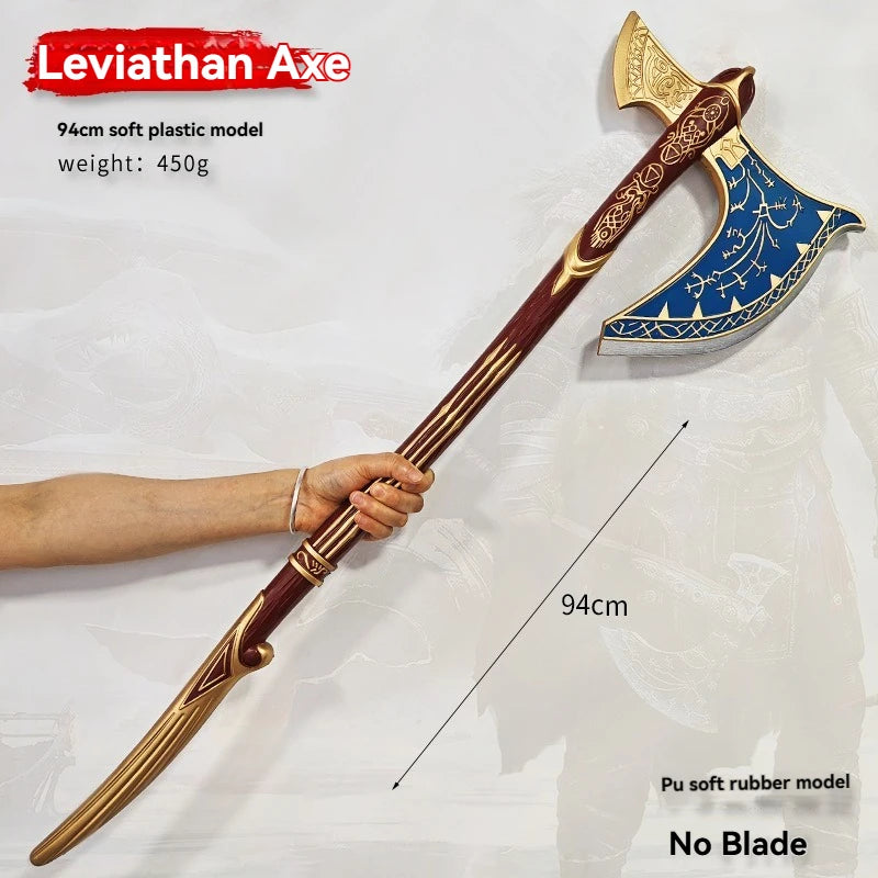 TikTok Popular God of War 4 Cosplay New God of War Kratos Weapon Accessories PU Leviathan Axe Large Model Toy Figurine