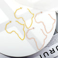 MECYLIFE Women's Stainless Steel 18K Gold Plated Drop Earrings African Map Shaped Statement Fashion Accessory Africa Jewelry
