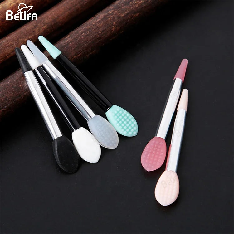 Small Mini Double End Head Silicon Wand Lipgloss and Balm Silicone Lip Gloss Applicator Brush