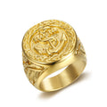 Duyizhao New Hip Hop Ring Titanium Steel Color Preserving Vacuum Gold Plating Eagle Anchor Men Ring Jewelry