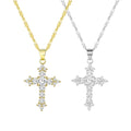 OAHLAN Fashion Jewelry Hypoallergenic Tarnish Free 5A Cubic Zirconia 925 Sterling Silver Cross Pendant Necklace for Party Gifts