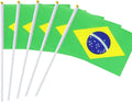 Brazilian Pennant Flag 14x21cm Polyester Fabric White Plastic Stick with Gold Head for Education & Festival Indoor/Outdoor Decor